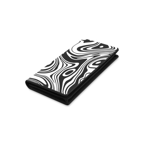 Black and White Marble Women's Leather Wallet (Model 1611)