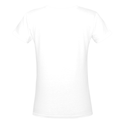 Stroke Magic White V-Neck Women's Deep V-neck T-shirt (Model T19)