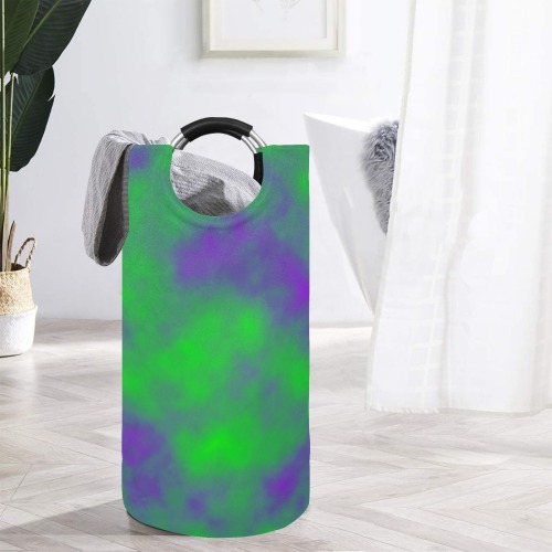 Green and Purple Mists Round Laundry Bag
