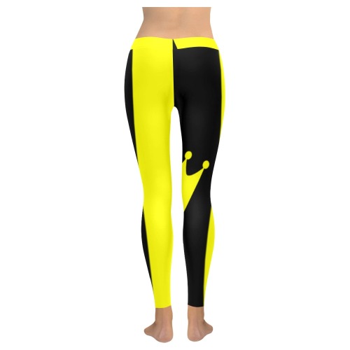yellowcrown2 Women's Low Rise Leggings (Invisible Stitch) (Model L05)