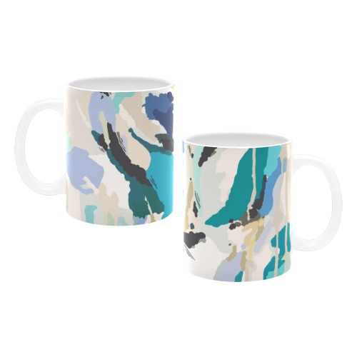 Modern abstract paint shapes-963 White Mug(11OZ)