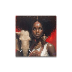 Crimson & Cream Queen Upgraded Canvas Print 16"x16"