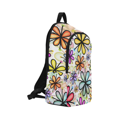 Watercolor Rainbow Doodle Daisy Flower Pattern Fabric Backpack for Adult (Model 1659)