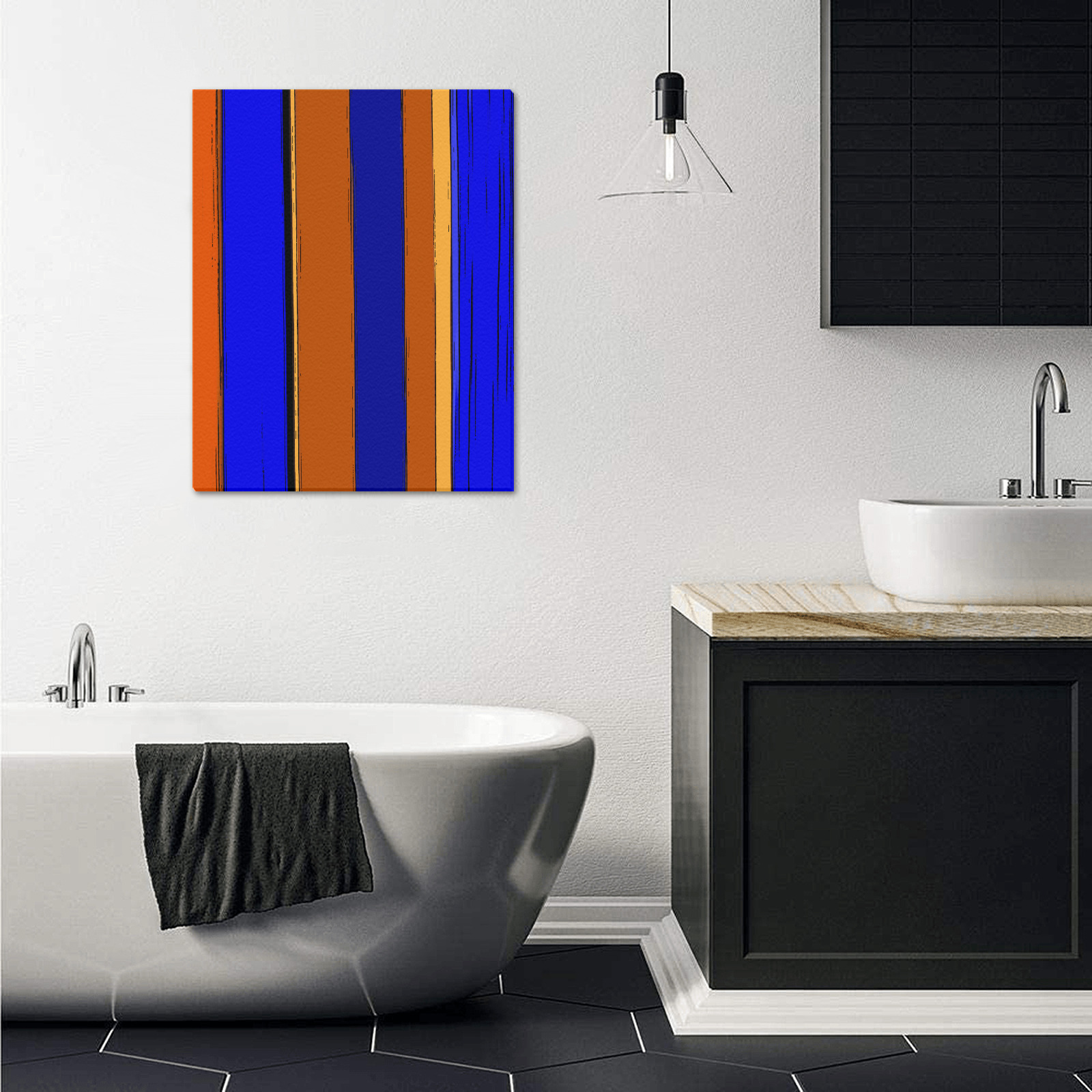 Abstract Blue And Orange 930 Upgraded Canvas Print 16"x20"