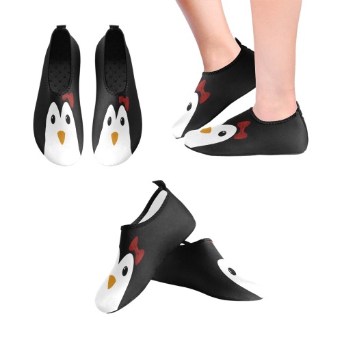 Penguin Kawaii Style Girl Kids' Slip-On Water Shoes (Model 056)