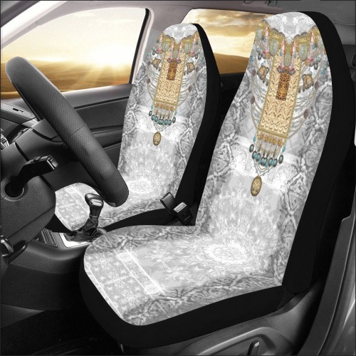 kaftan mandala earth  snake 8 gold neck front Car Seat Covers (Set of 2)