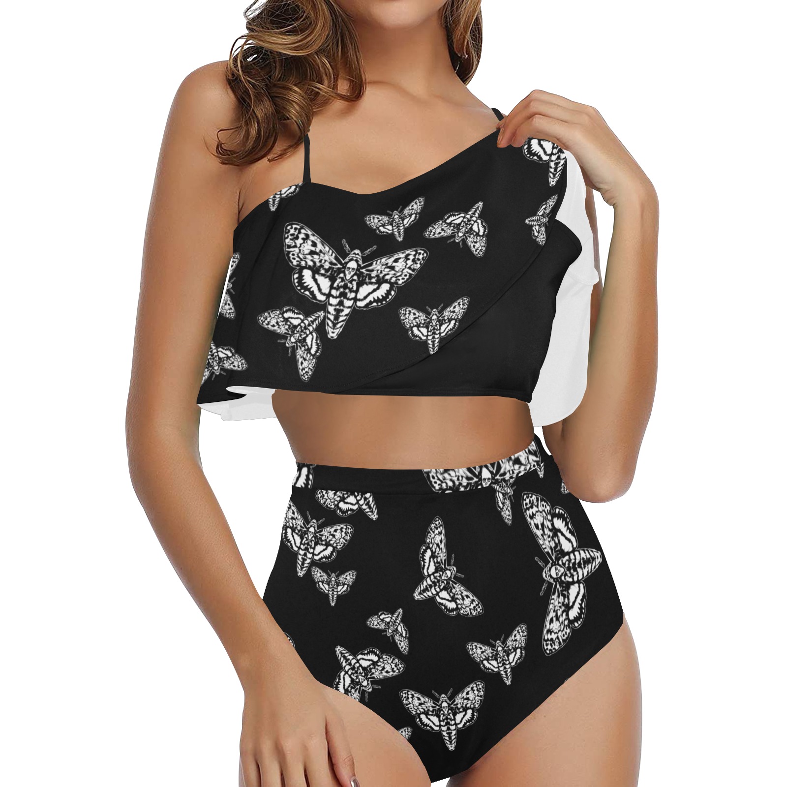 mothswim High Waisted Ruffle Bikini Set (Model S13)
