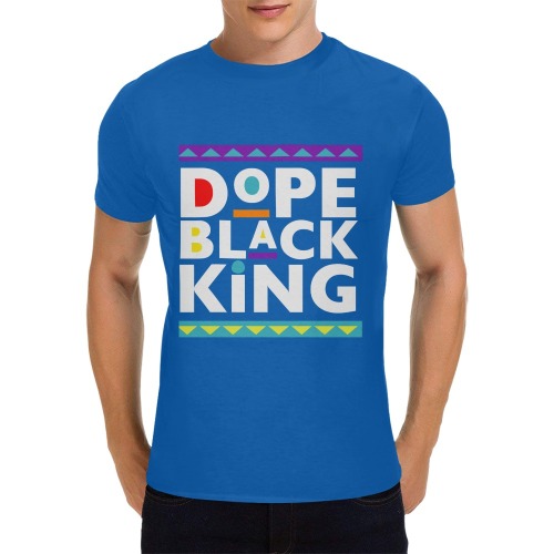 Dope Black King_Blue Men's T-Shirt in USA Size (Front Printing Only)