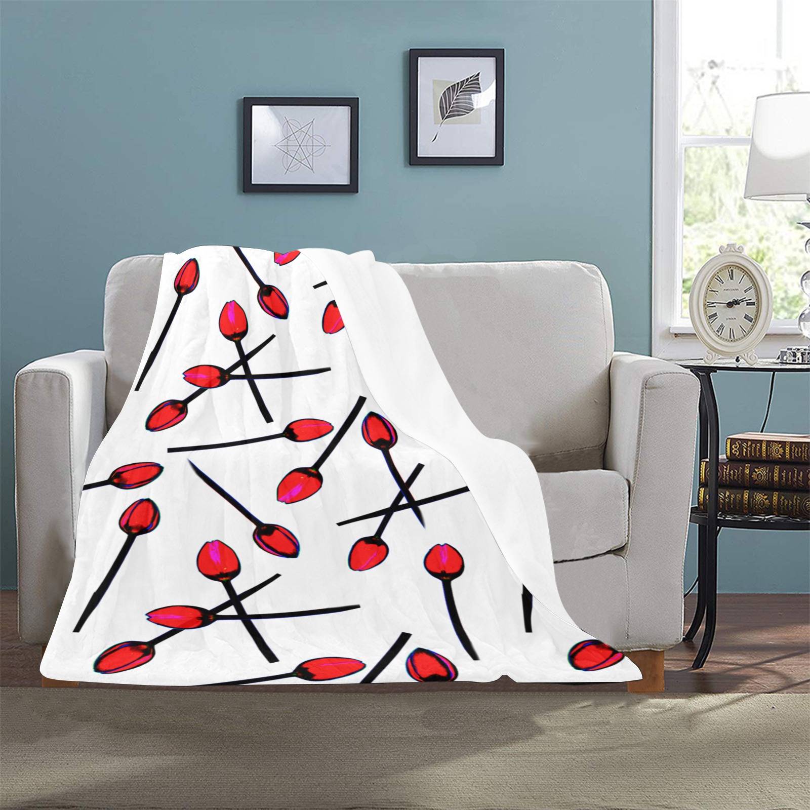 roses red Ultra-Soft Micro Fleece Blanket 32"x48"