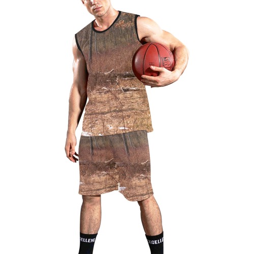 Falling tree in the woods All Over Print Basketball Uniform