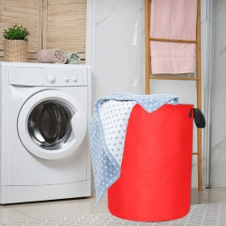 Merry Christmas Red Solid Color Laundry Bag (Large)