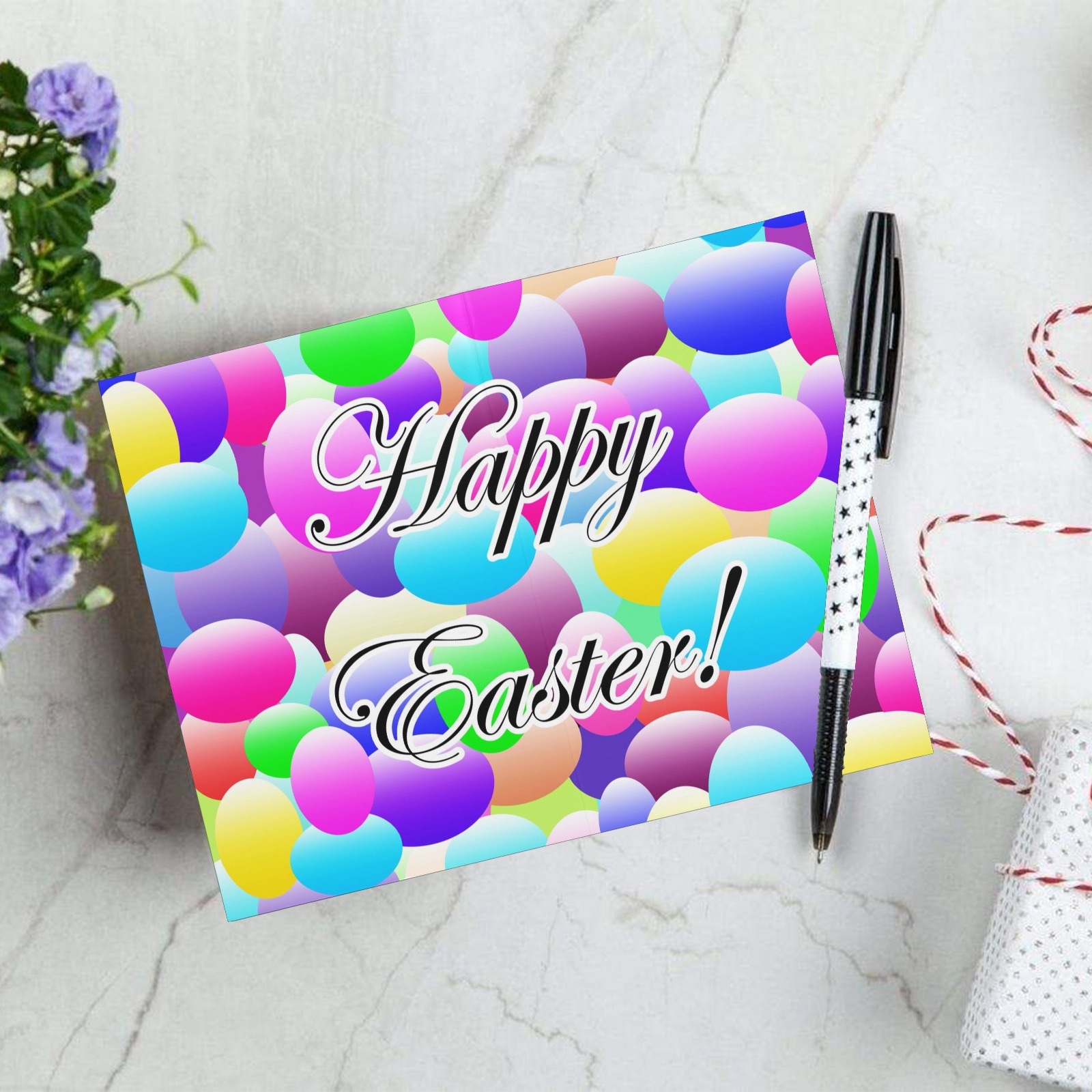 Happy Easter Dark Greeting Card 8"x6"