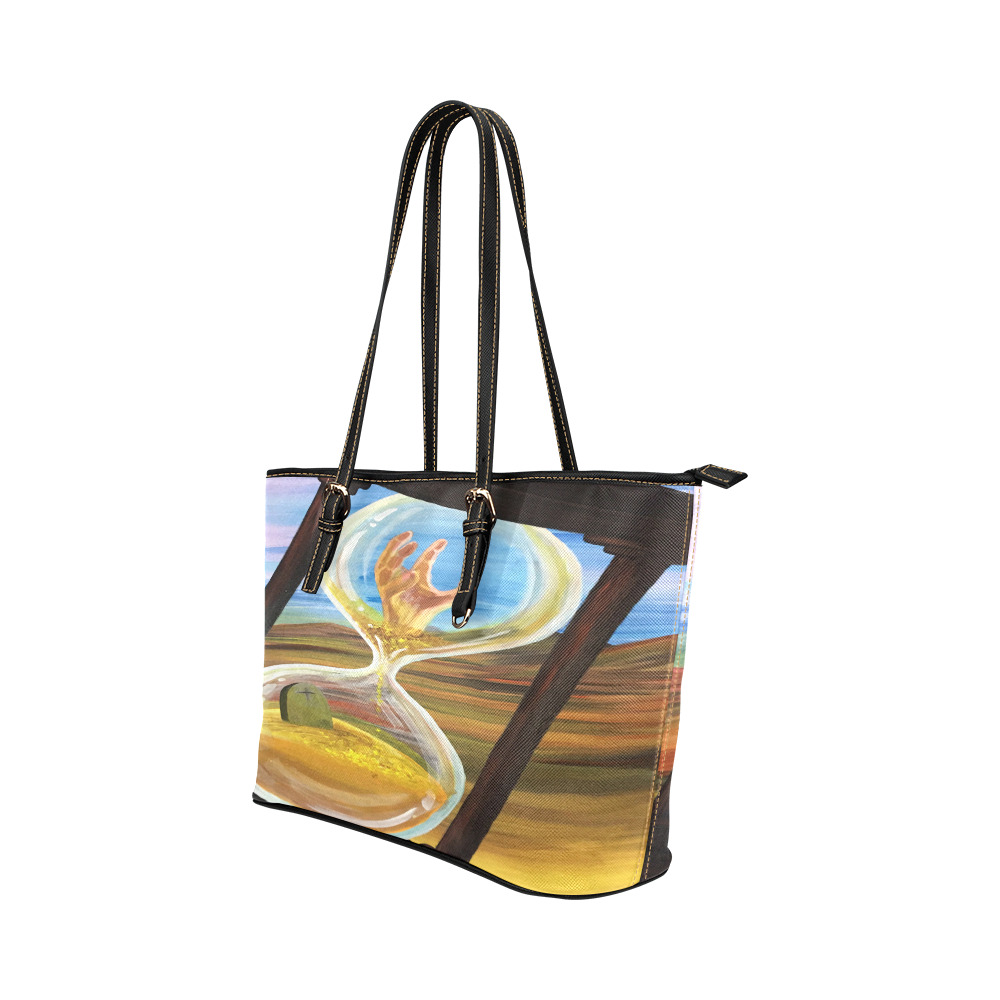 Out Of Time Leather Tote Bag/Small (Model 1651)