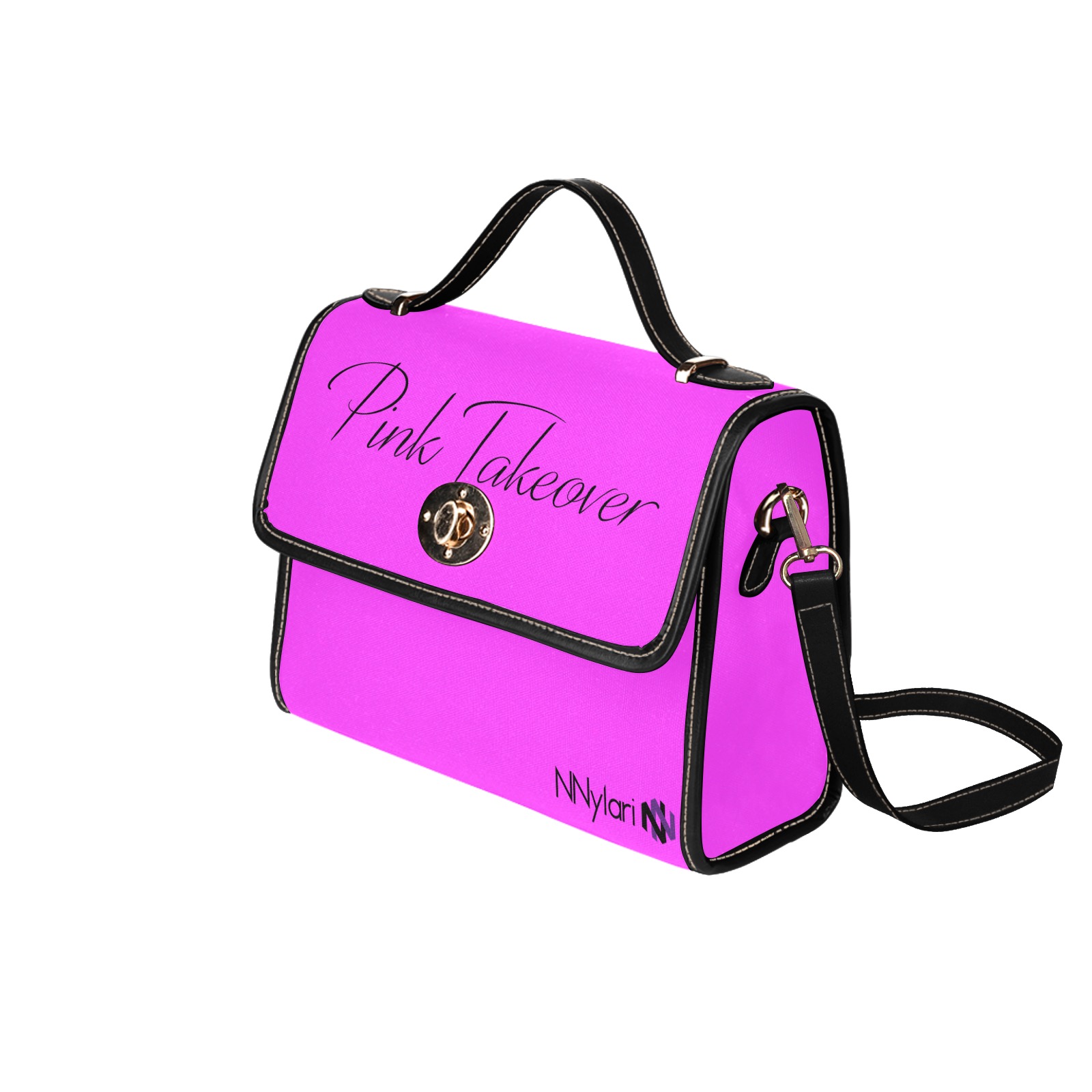 PinkTakeover Purse Waterproof Canvas Bag-Black (All Over Print) (Model 1641)