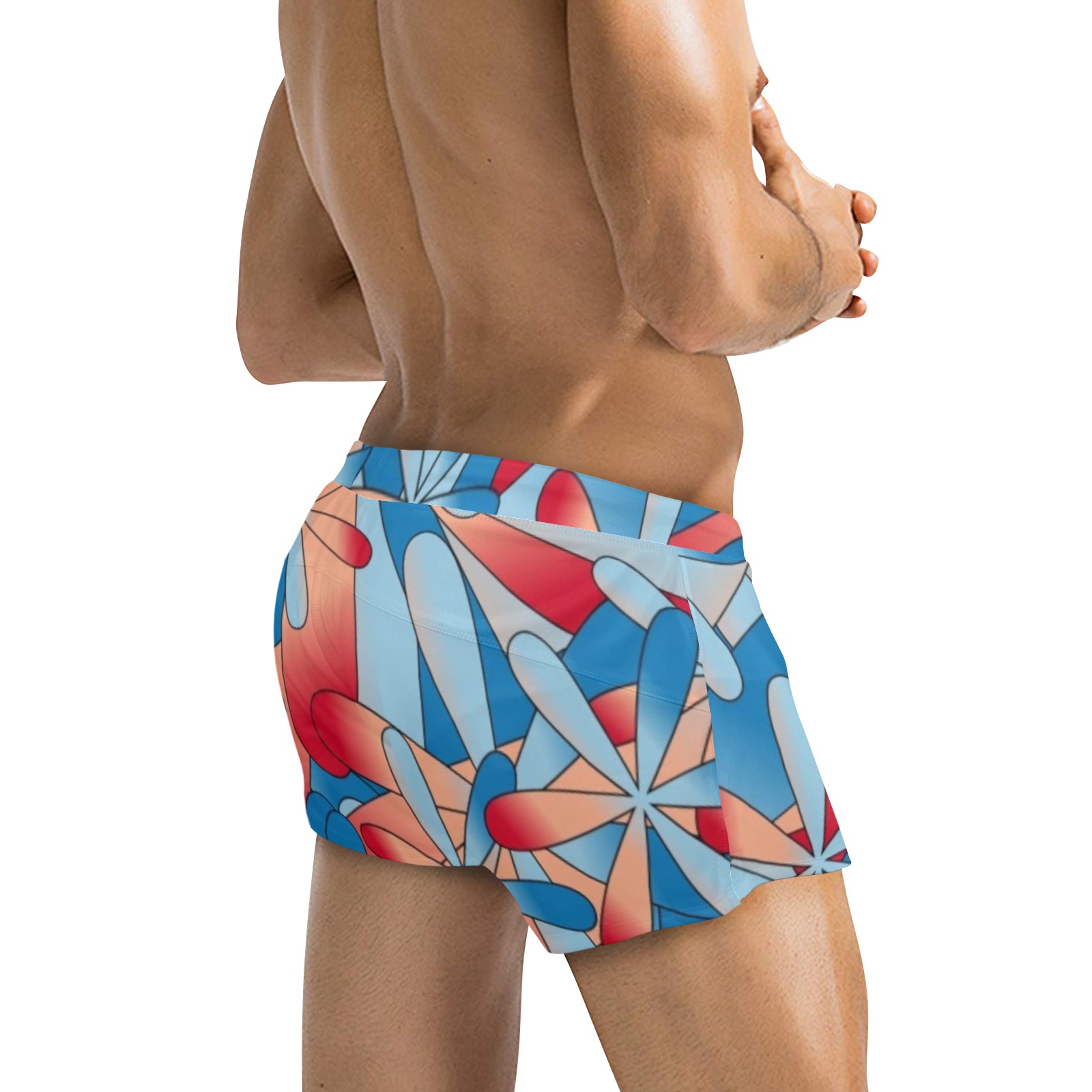 tropical Men's Swim Trunks with Zipper Pocket (Model L71)