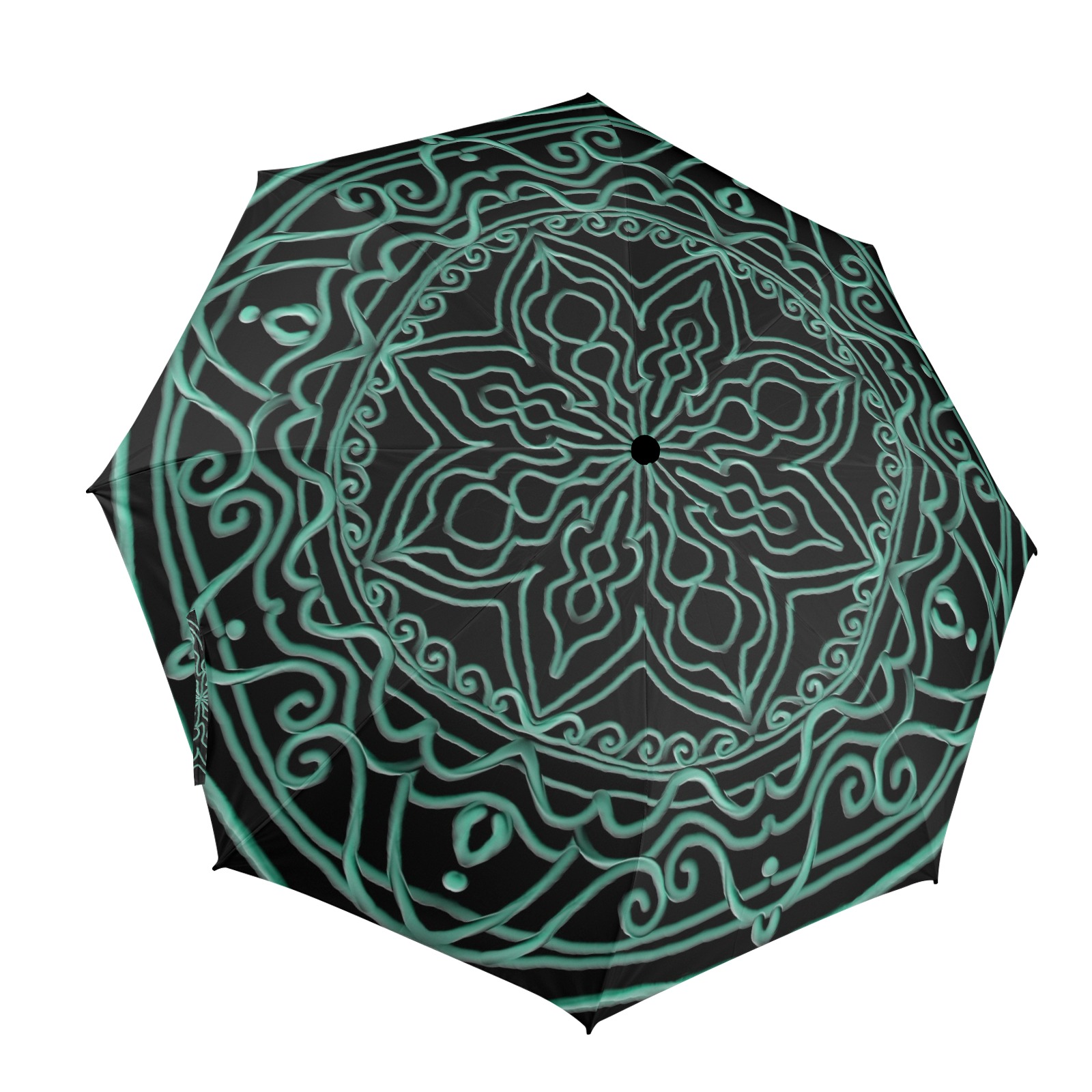 mandala 3D-10 vert Semi-Automatic Foldable Umbrella (Model U12)