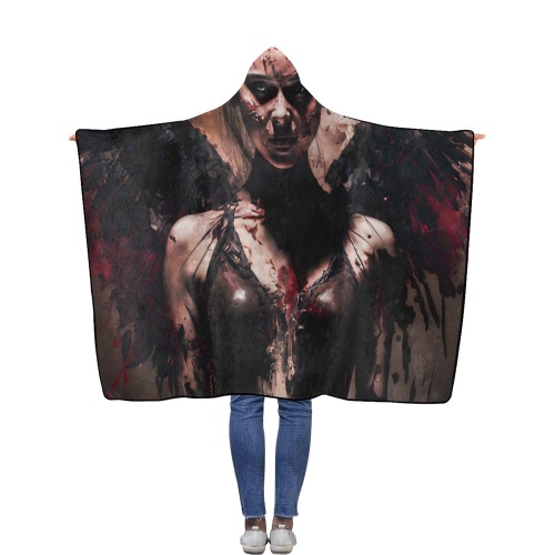 Angel of death Flannel Hooded Blanket 50''x60''