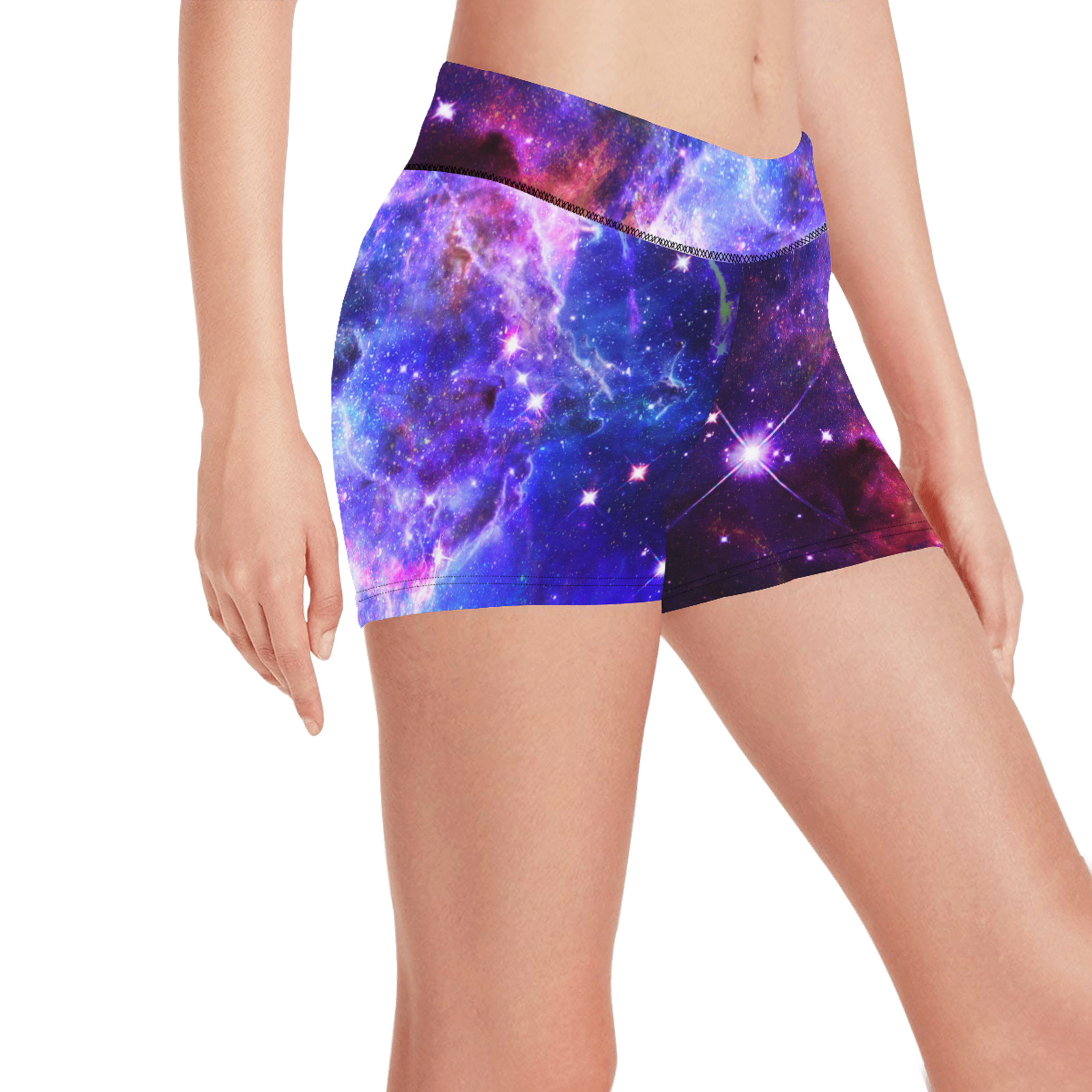 Mystical fantasy deep galaxy space - Interstellar cosmic dust Women's All Over Print Short Leggings (Model L28)