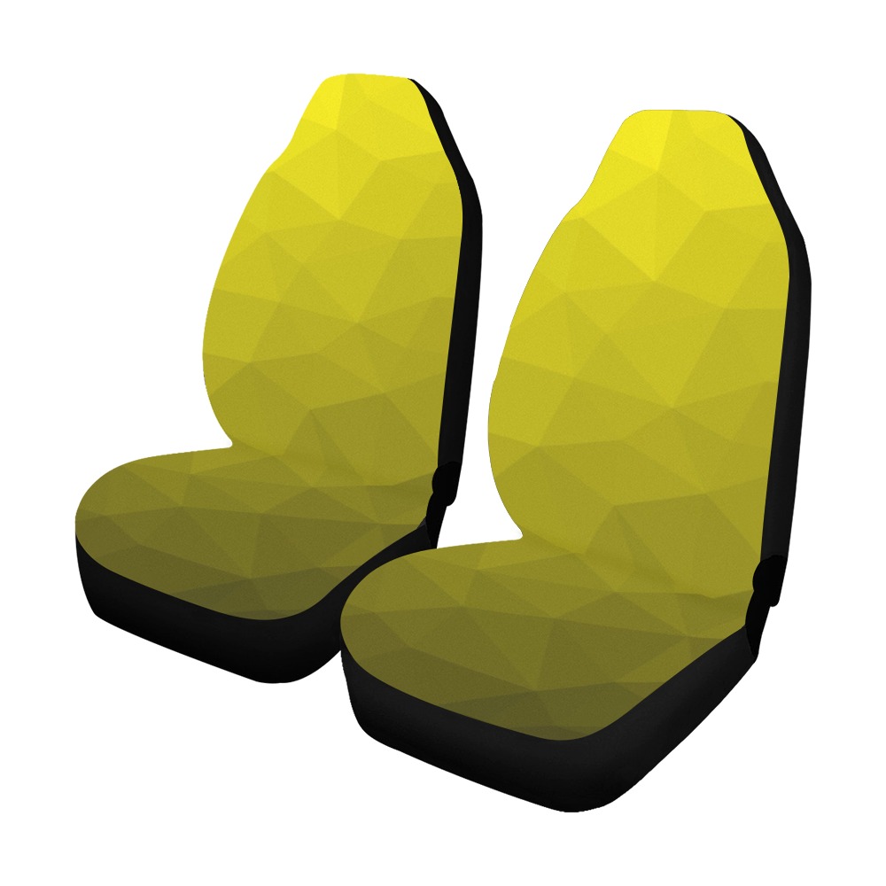 Yellow gradient geometric mesh pattern Car Seat Covers (Set of 2)