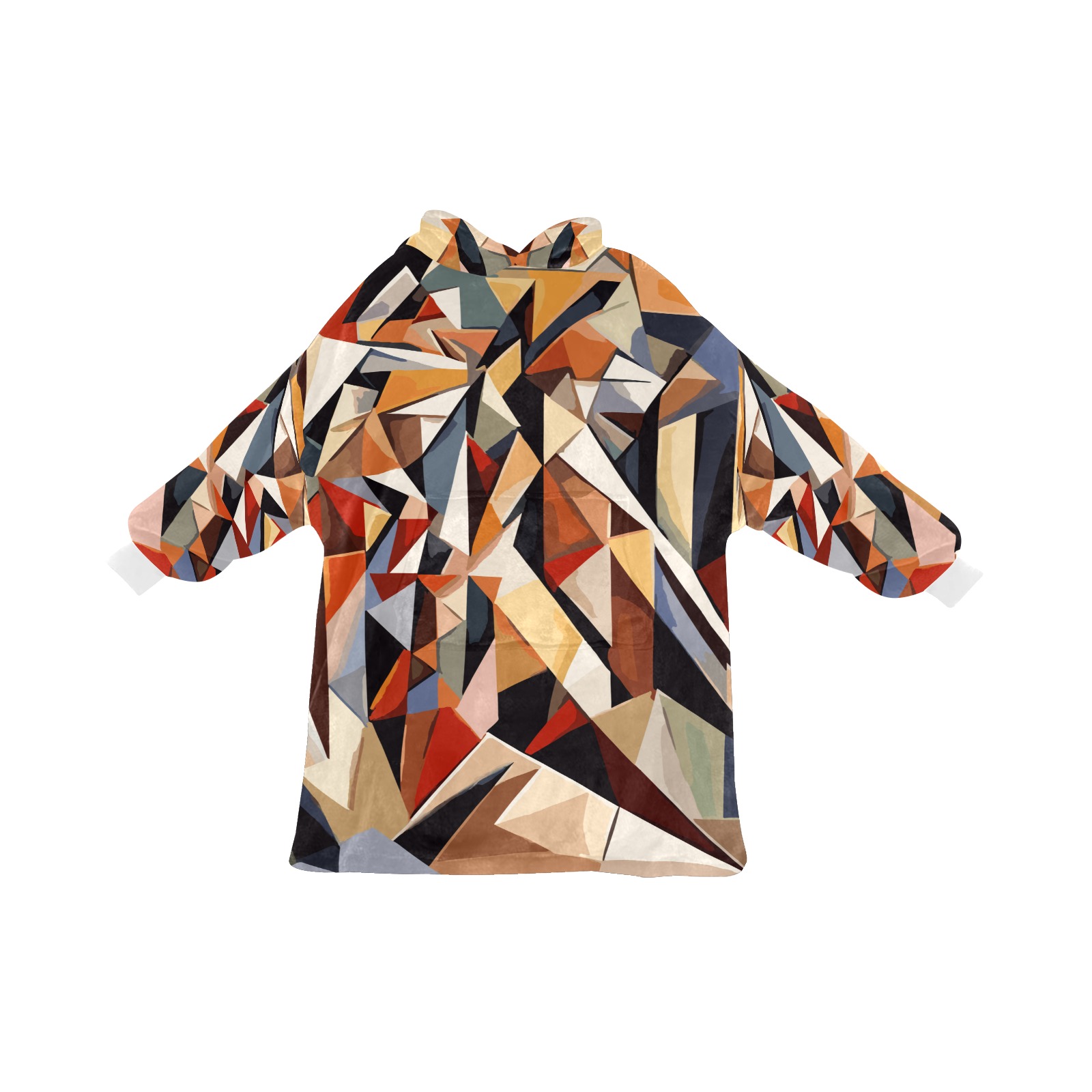 Avant-garde abstract geometric art of warm colors Blanket Hoodie for Men