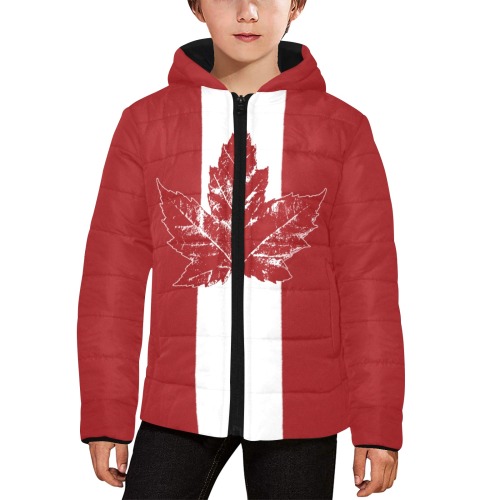 Cool Canada Puffy Coat Kid's Canada Kids' Padded Hooded Jacket (Model H45)