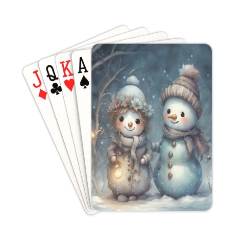 Snowman Couple Playing Cards 2.5"x3.5"