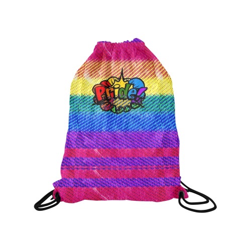 Rainbow Pride by Nico Bielow Medium Drawstring Bag Model 1604 (Twin Sides) 13.8"(W) * 18.1"(H)