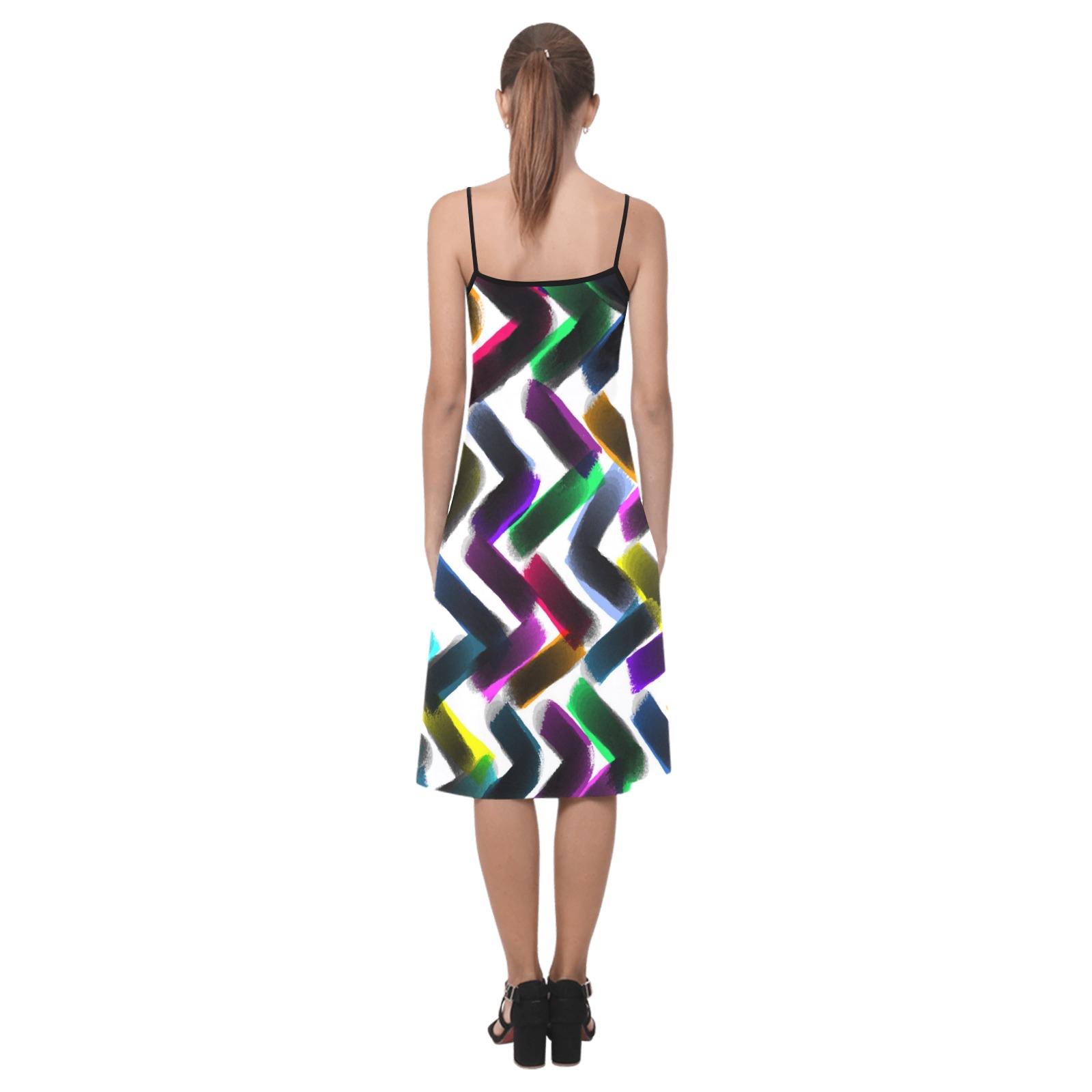 Zig Zag Abstract Art Alcestis Slip Dress (Model D05)