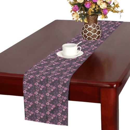 Pink-Purple Floral Vintage Table Runner 14x72 inch