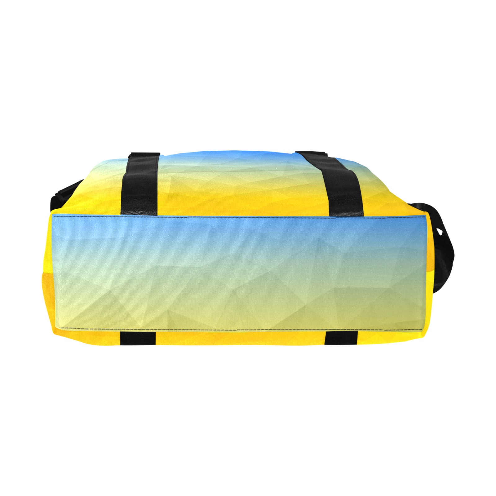 Ukraine yellow blue geometric mesh pattern Large Capacity Duffle Bag (Model 1715)