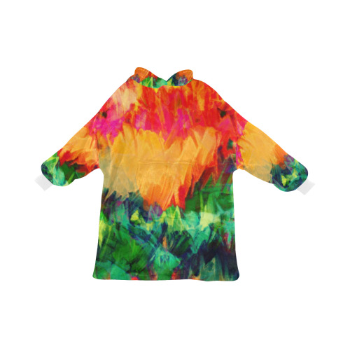 Colorful Painting Bushes Strokes Blanket Hoodie for Women