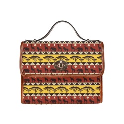 African patterns -10 Waterproof Canvas Bag-Brown (All Over Print) (Model 1641)