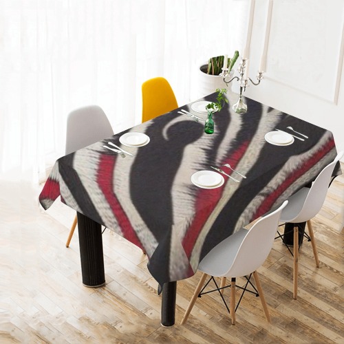zebra print 2 Cotton Linen Tablecloth 60"x 84"