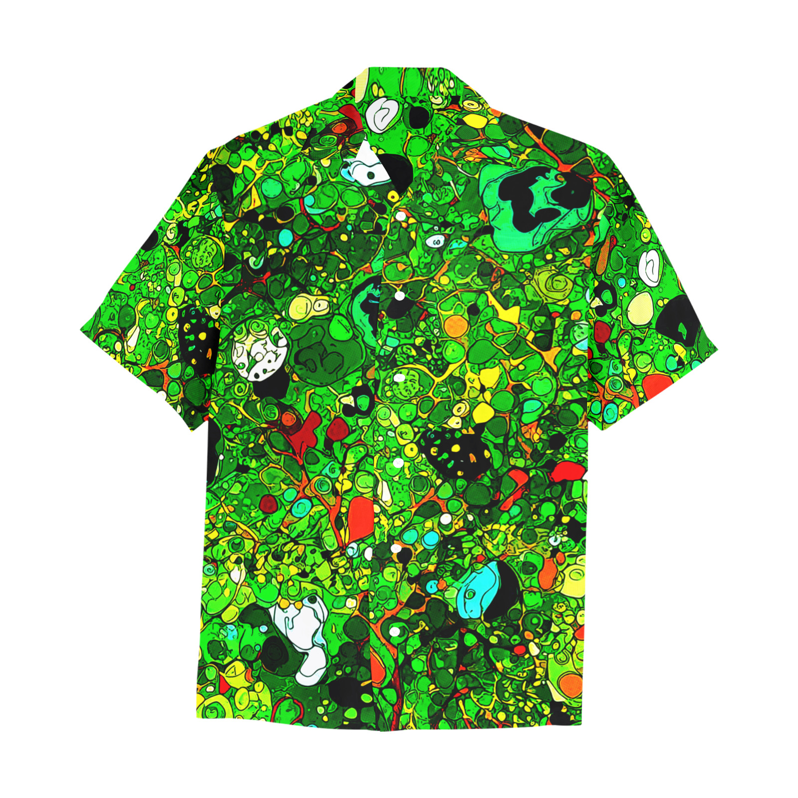 Green Abstract Art 409 Hawaiian Shirt with Chest Pocket (Model T58)