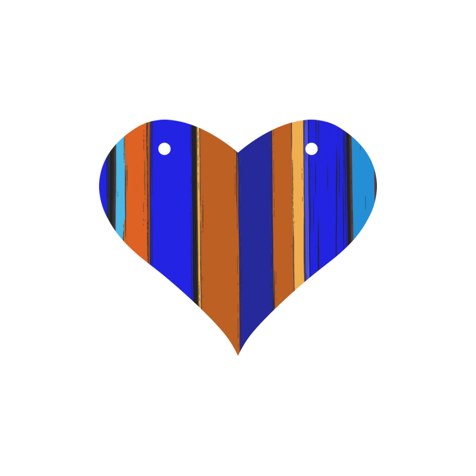Abstract Blue And Orange 930 Heart Wood Door Hanging Sign