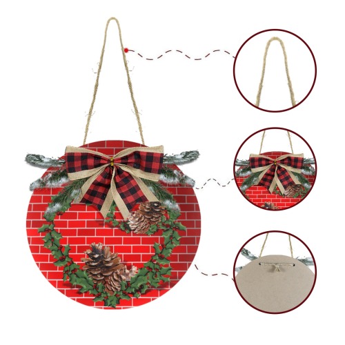 Christmas Bricks Heart Wreath Christmas Door Hanger (11.8inch)