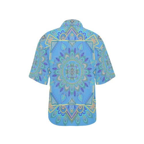 gamba fuxia All Over Print Hawaiian Shirt for Women (Model T58)