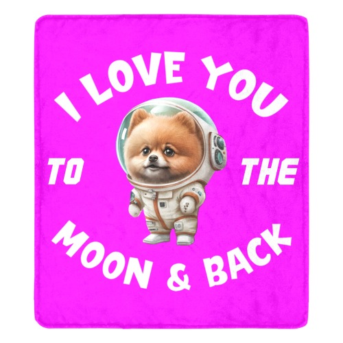 Pomeranian Love You To The Moon & Back (BP) Ultra-Soft Micro Fleece Blanket 70''x80''
