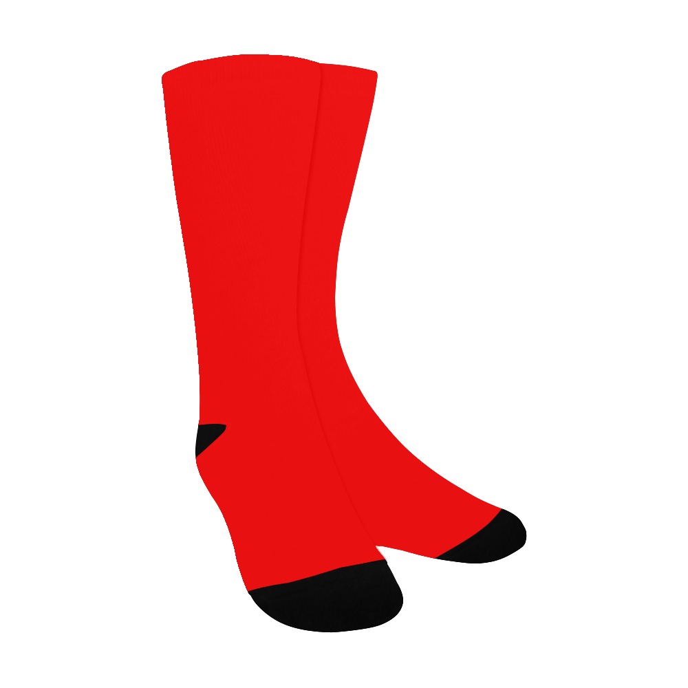 Merry Christmas Red Solid Color Men's Custom Socks