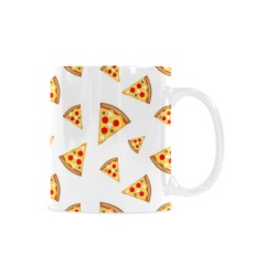 Cool and fun pizza slices pattern on white Custom White Mug (11oz)