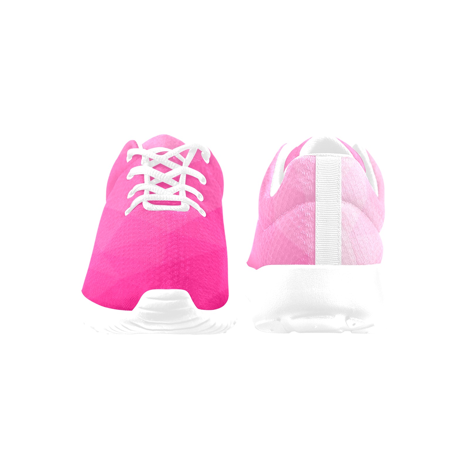 Hot pink gradient geometric mesh pattern Women's Athletic Shoes (Model 0200)