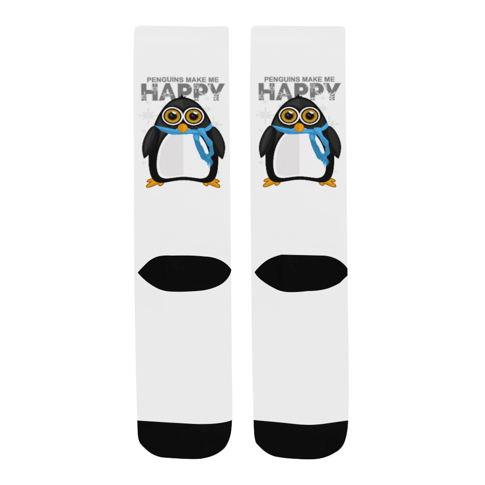 Penguins Make Me Happy Men's Custom Socks