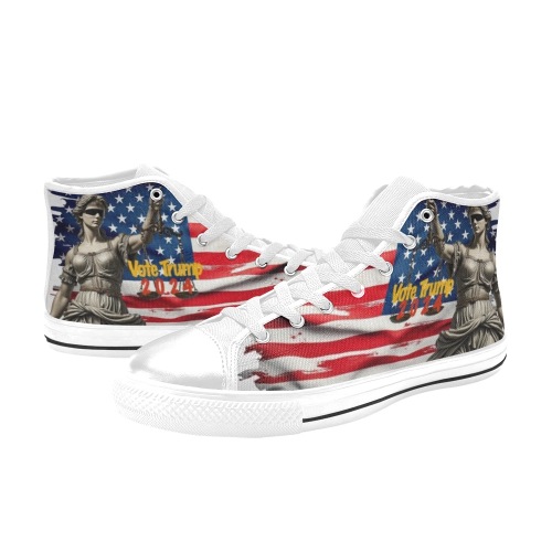 2024WVoteTrumpflag.jpg Women's Classic High Top Canvas Shoes (Model 017)