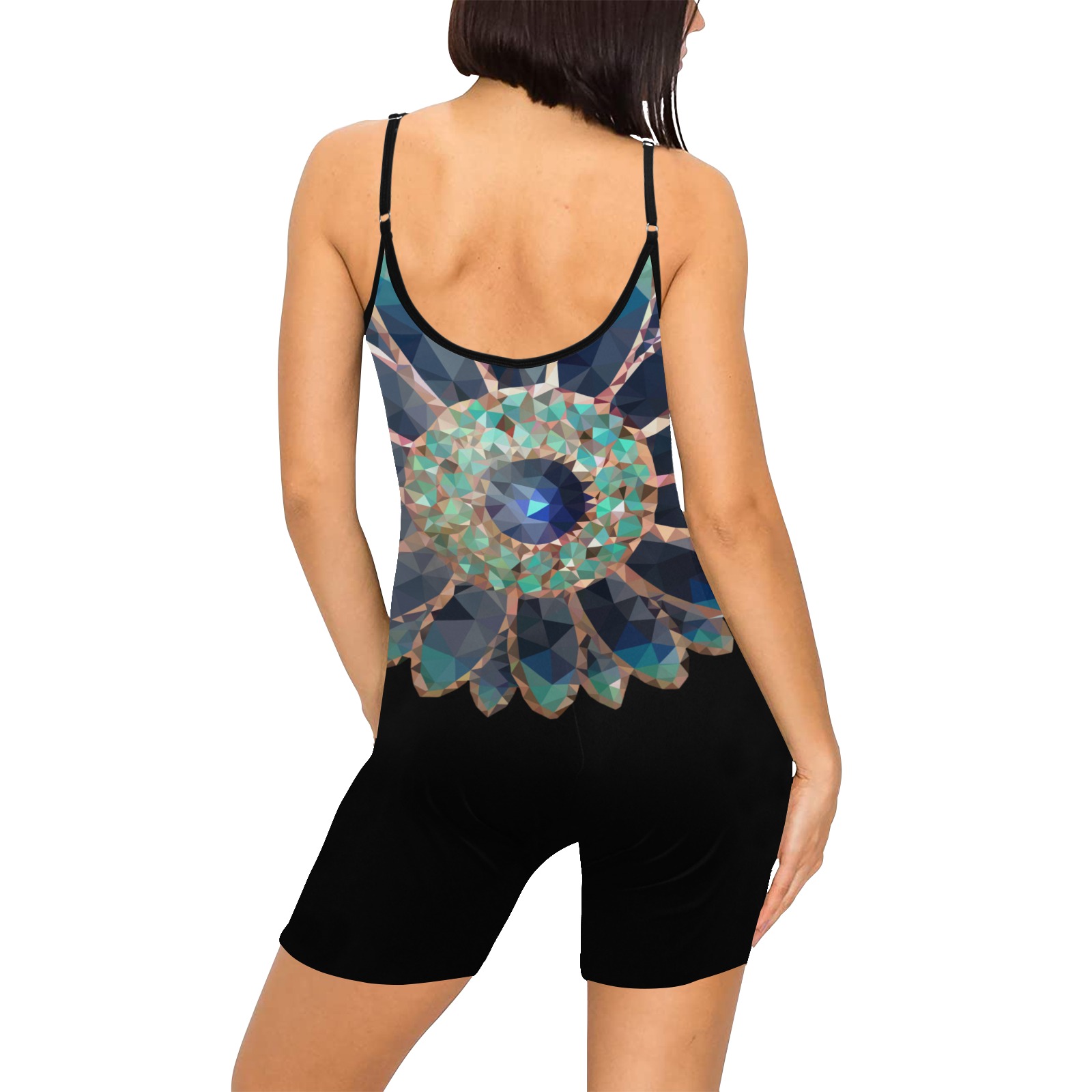 mosaik flower Women's Short Yoga Bodysuit