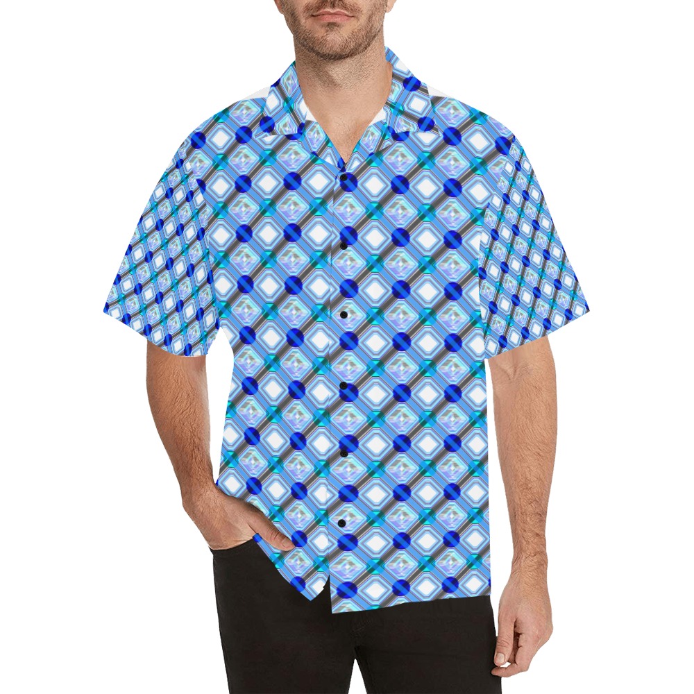 #069 Blue Diamond Hawaiian Shirt (Model T58) | ID: D6039291
