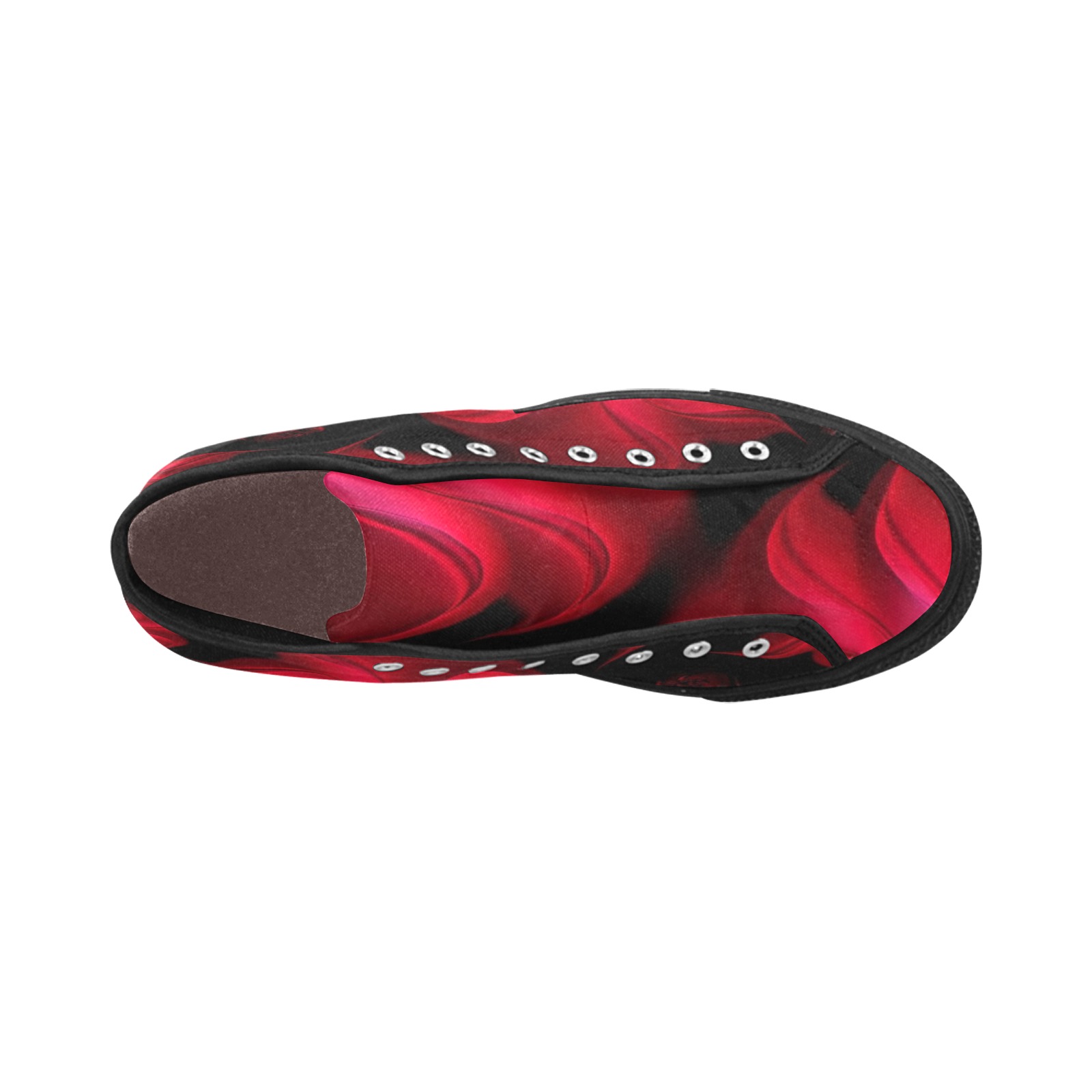Black and Red Fiery Whirlpools Fractal Abstract Vancouver H Men's Canvas Shoes (1013-1)
