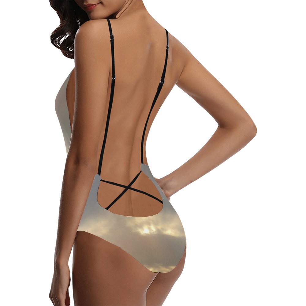 Cloud Collection Sexy Lacing Backless One-Piece Swimsuit (Model S10)