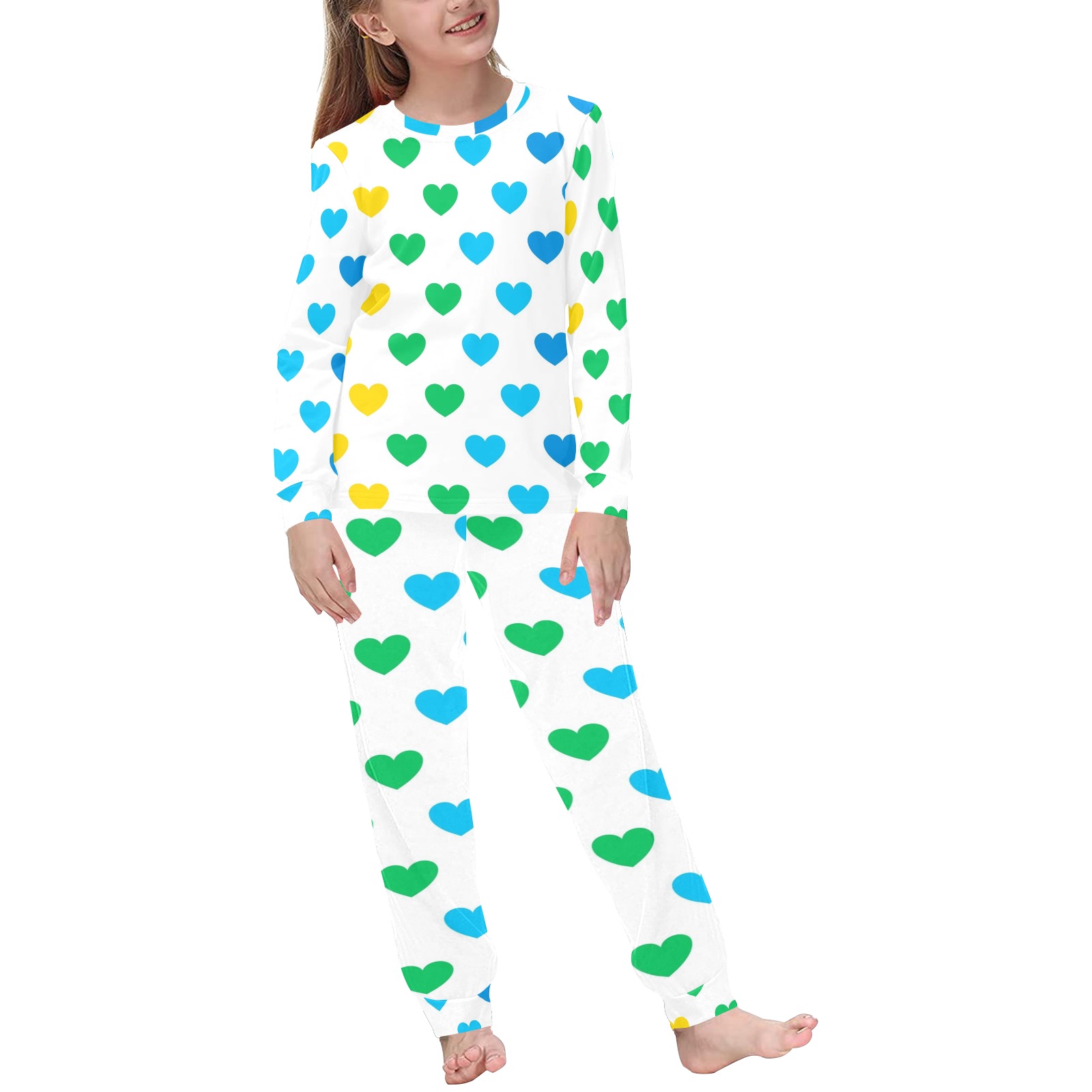 Hearts Kids' All Over Print Pajama Set