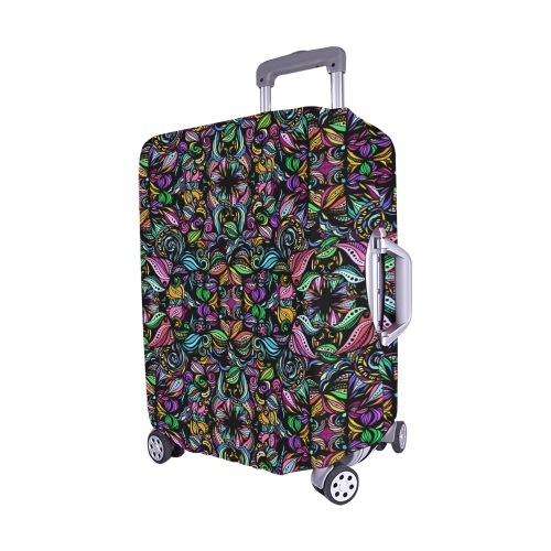 Whimsical Blooms Luggage Cover/Medium 22"-25"