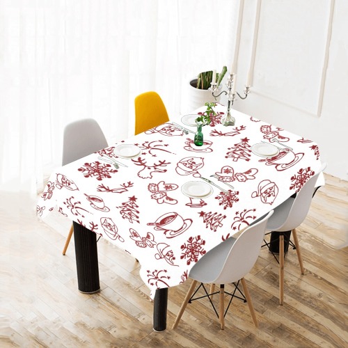 Christmas breakfast Cotton Linen Tablecloth 52"x 70"